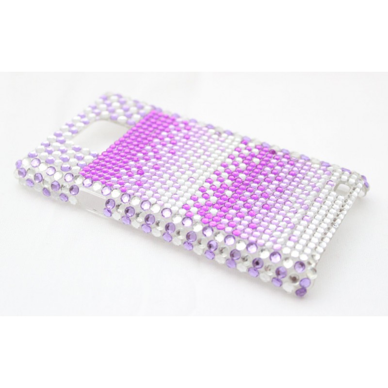 Galaxy S2 hopea-violetti bling suojakuori. Galaxy S2 hopea-violetti bling suojakuori.