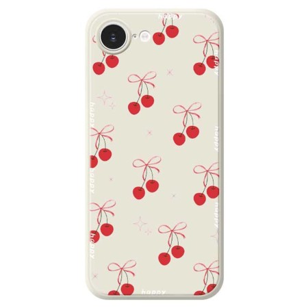 iPhone 16e suojakuoren kirsikkakuosi tuo puhelimeen iloisen ilmeen.