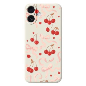 iPhone 17 suojakuoren rusetti ja kirsikkakuosi tuovat koteloon leikkisää ilmettä.