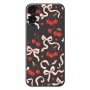 iPhone 17 suojakuoressa toistuu rusetti ja kirsikkakuviointi.