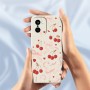 OnePlus 15R suojakuori tuo puhelimeen suloisen kirsikka ja rusetti kuvion.