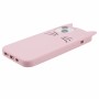 Vaaleanpunainen iPhone 14 / iPhone 13 suojakuori korostaa söpöjä kissankorvia.