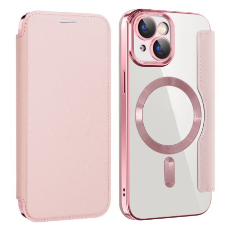iPhone 15 lompakkokotelo taittuu vaakatasoon käteväksi jalustaksi.