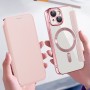 Kotelon magneettinen takakansi irtoaa helposti iPhone 15:stä.