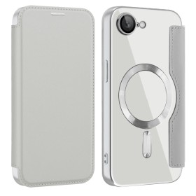Läpinäkyvä tausta tuo esiin iPhone 17e / 16e suojakotelon MagSafe renkaan.