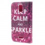 Huawei Y360 keep calm and sparkle puhelinlompakko