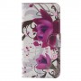 Huawei Y5 violetit kukat puhelinlompakko