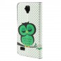 Huawei Y5 vihreä pöllö puhelinlompakko