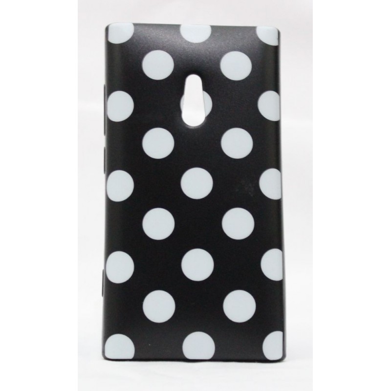Lumia 800 polka dot suojakuori musta tausta valkoisia täpliä. Lumia 800 polka dot suojakuori musta tausta valkoisia täpliä.
