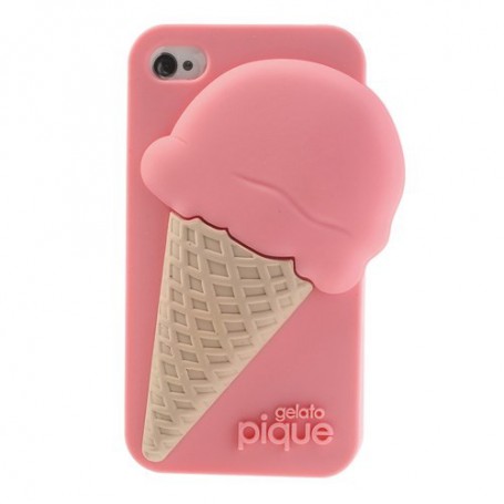 iPhone 4 vaaleanpunainen jäätelö silikonisuojus.