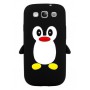 Galaxy S3 musta pingviini silikonisuojus.