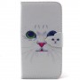 Samsung J5 valkoinen kissa puhelinlompakko