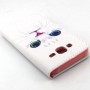 Samsung J5 valkoinen kissa puhelinlompakko
