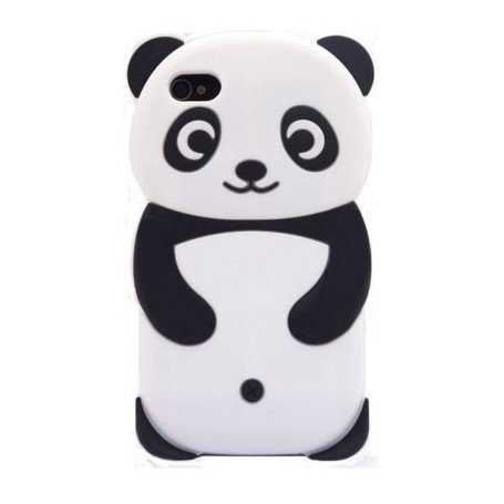 iPhone 4 valkoinen panda silikonisuojus.