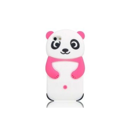 iPhone 4 vaaleanpunainen panda silikonisuojus.