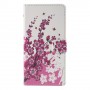Huawei Honor 4C vaaleanpunaiset kukat puhelinlompakko