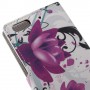 Huawei Honor 4C violetit kukat puhelinlompakko