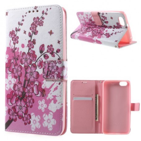 Huawei Honor 4X vaaleanpunaiset kukat puhelinlompakko