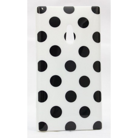 Lumia 800 polka dot suojakuori valkoinen tausta mustia täpliä.