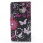 Samsung Galaxy S4 mini kukkia ja perhosia puhelinlompakko