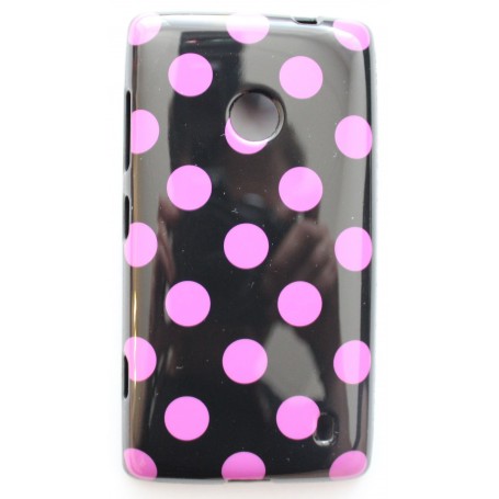 Lumia 520 musta-pinkki polka dot suojakuori.