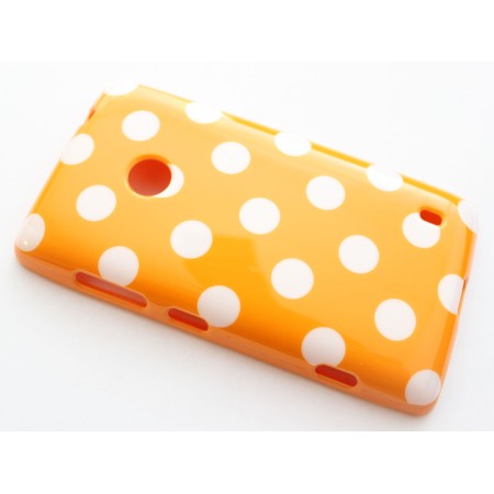 Lumia 520 oranssi polka dot suojakuori. – ohut ja tyylikäs suojakuori esillä