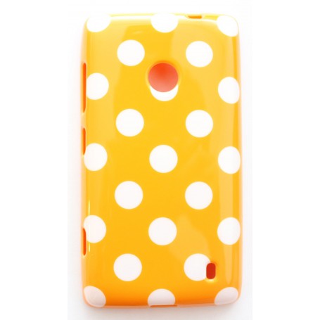 Lumia 520 oranssi polka dot suojakuori.