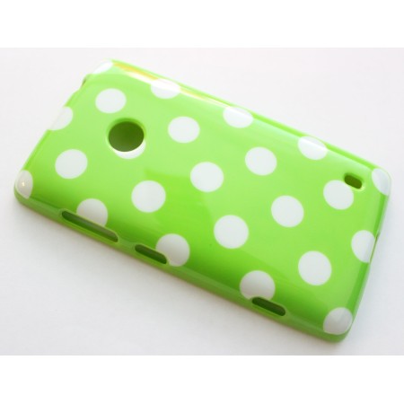 Lumia 520 limenvihreä polka dot suojakuori. – huolella viimeistelty tuote lähikuvassa