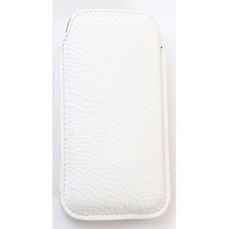 iPhone valkoinen nahka vetoliuska suojakotelo.