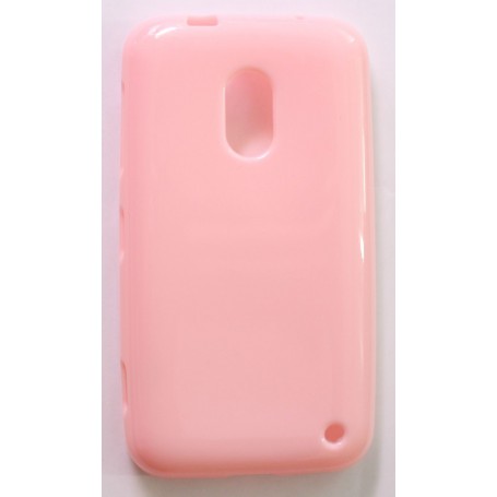Lumia 620 vaaleanpunainen silikonisuojus.