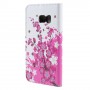 Samsung Galaxy S7 vaaleanpunaiset kukat puhelinlompakko