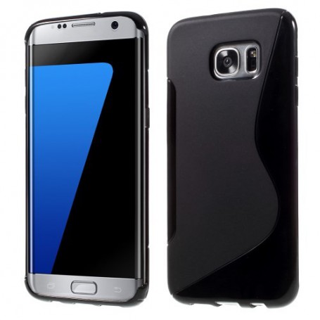 Samsung Galaxy S7 edge musta silikonisuojus.