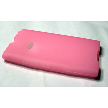 Lumia 900 vaaleanpunainen silikoni suojakuori.