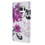 Samsung Galaxy S7 edge violetit kukat puhelinlompakko